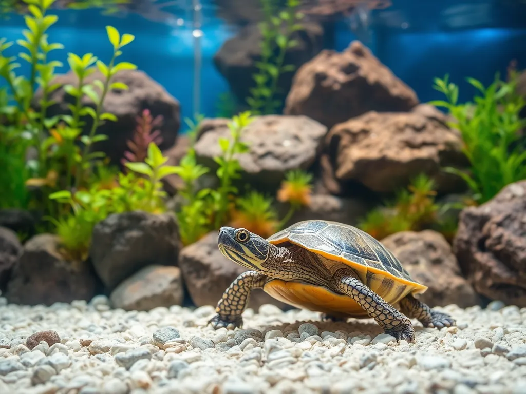 Jak urządzić akwarium dla żółwia wodno-lądowego?